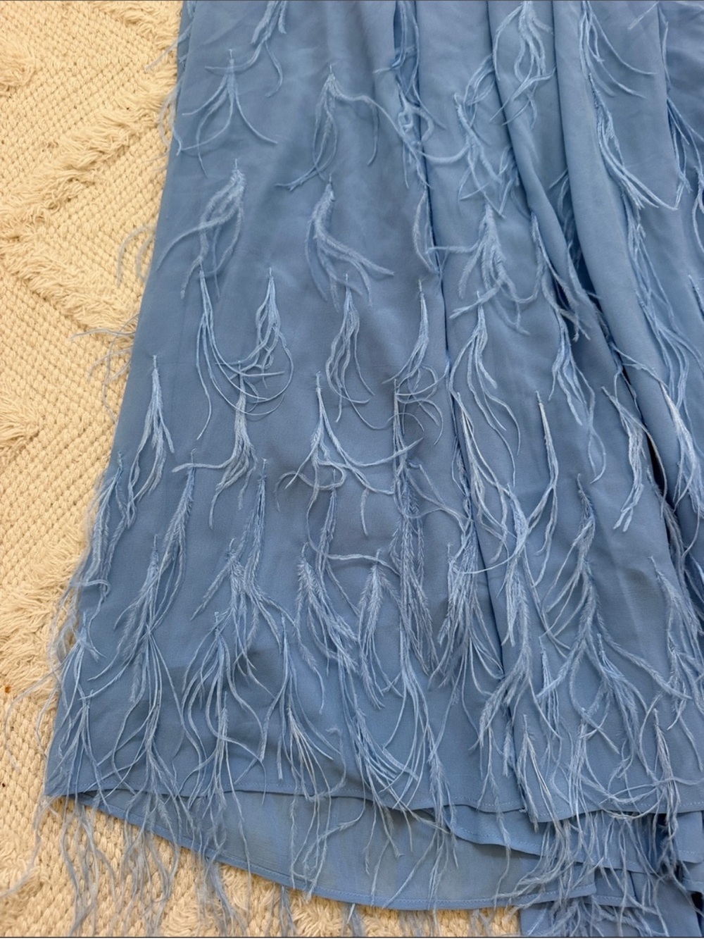 Delfi Collective Eli Feather Trim Gown - Picture 4 of 6
